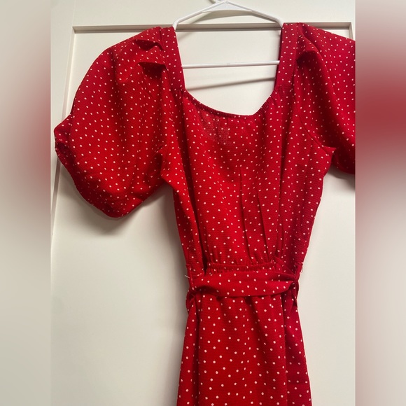Women’s Red Polka Dot Dress - Picture 5 of 10